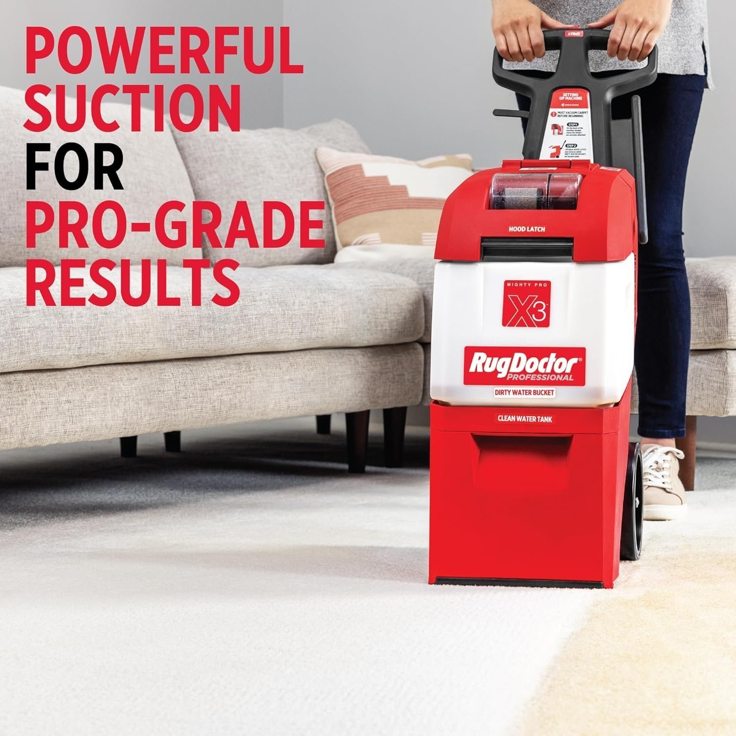 Rug Doctor X3 Commercial Carpet Cleaner Pet Pro Pack with Stain & Odor Removers - Image 3