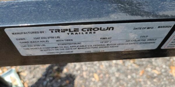 Triple Crown 6X10 Single Axle Utility Trailer | Black | U6X10G - Image 4