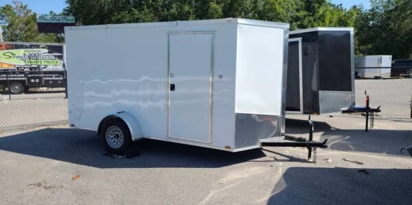 Spartan 6X12 Single Axle Enclosed Cargo Trailer | .030 | White | SP6X12SA - Image 2