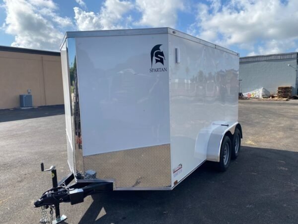 Spartan 7X12 Enclosed Cargo Tandem Axle Trailer | White | SP7X12TA - Image 2