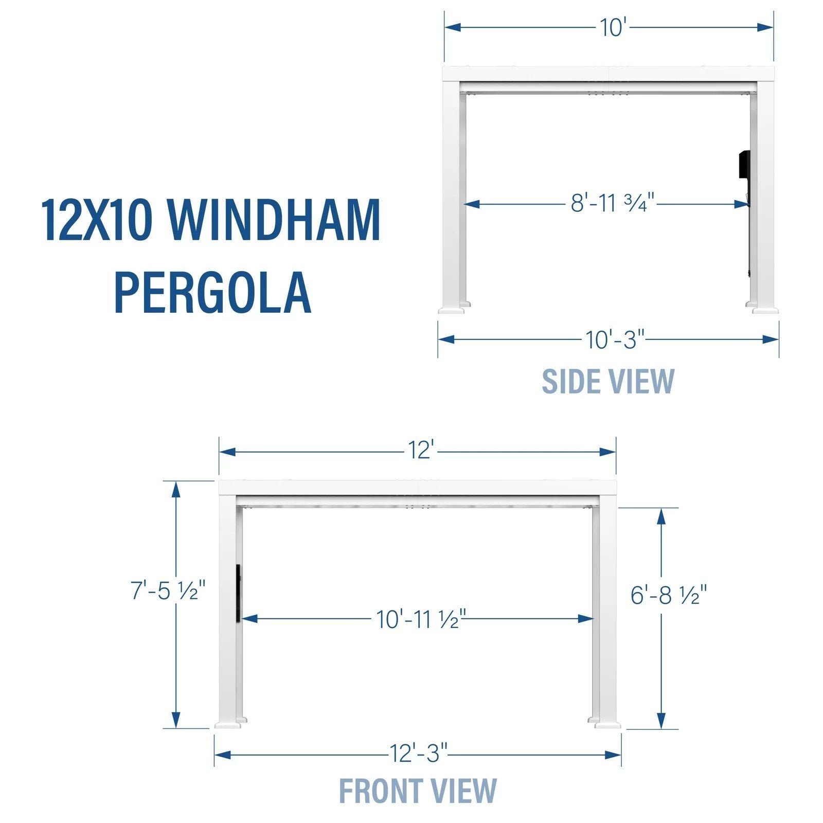 12×10 Windham Modern Steel Pergola With Sail Shade Soft Canopy - Image 11