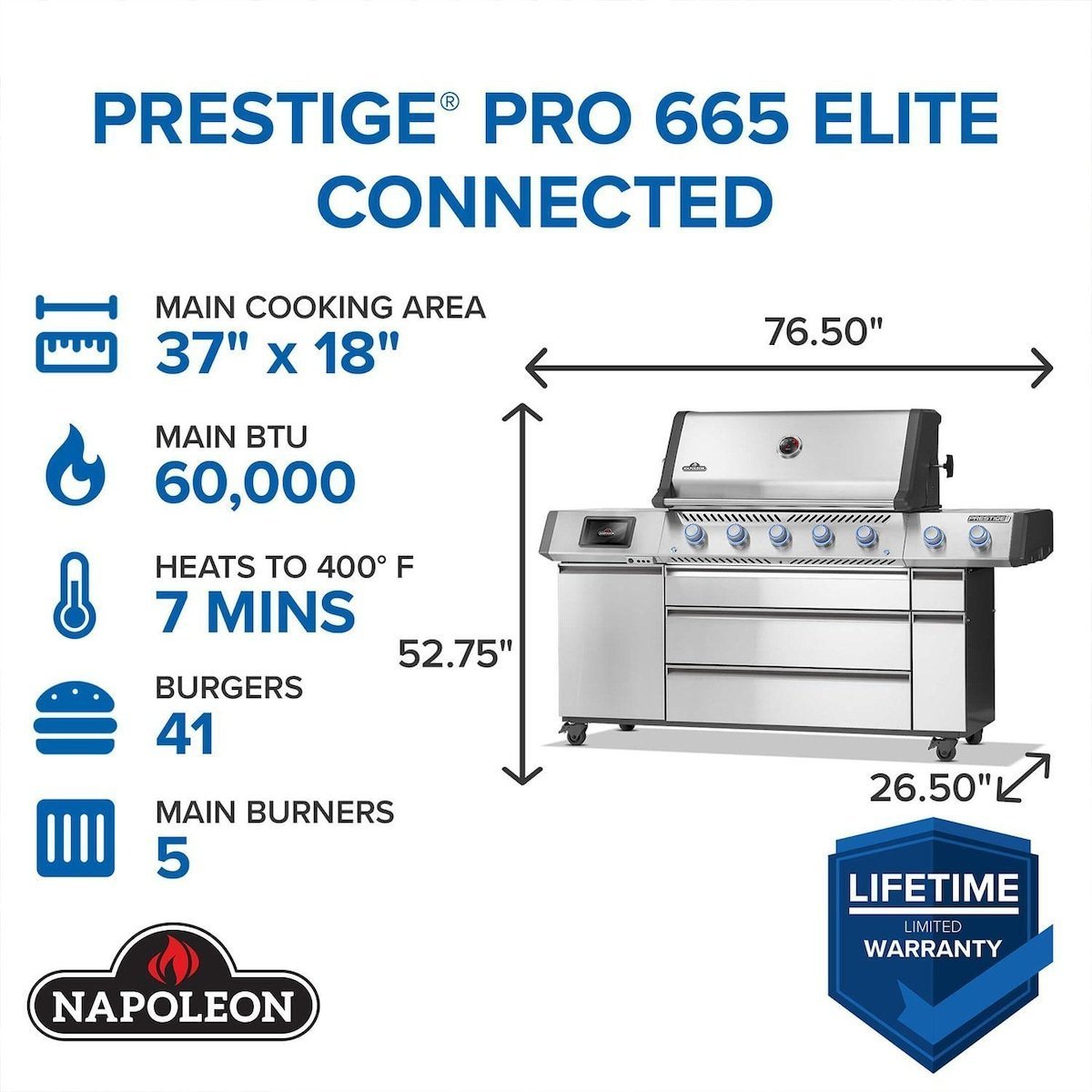 Napoleon Prestige PRO 665 Elite Gas Grill pro665vxrsib - Image 4
