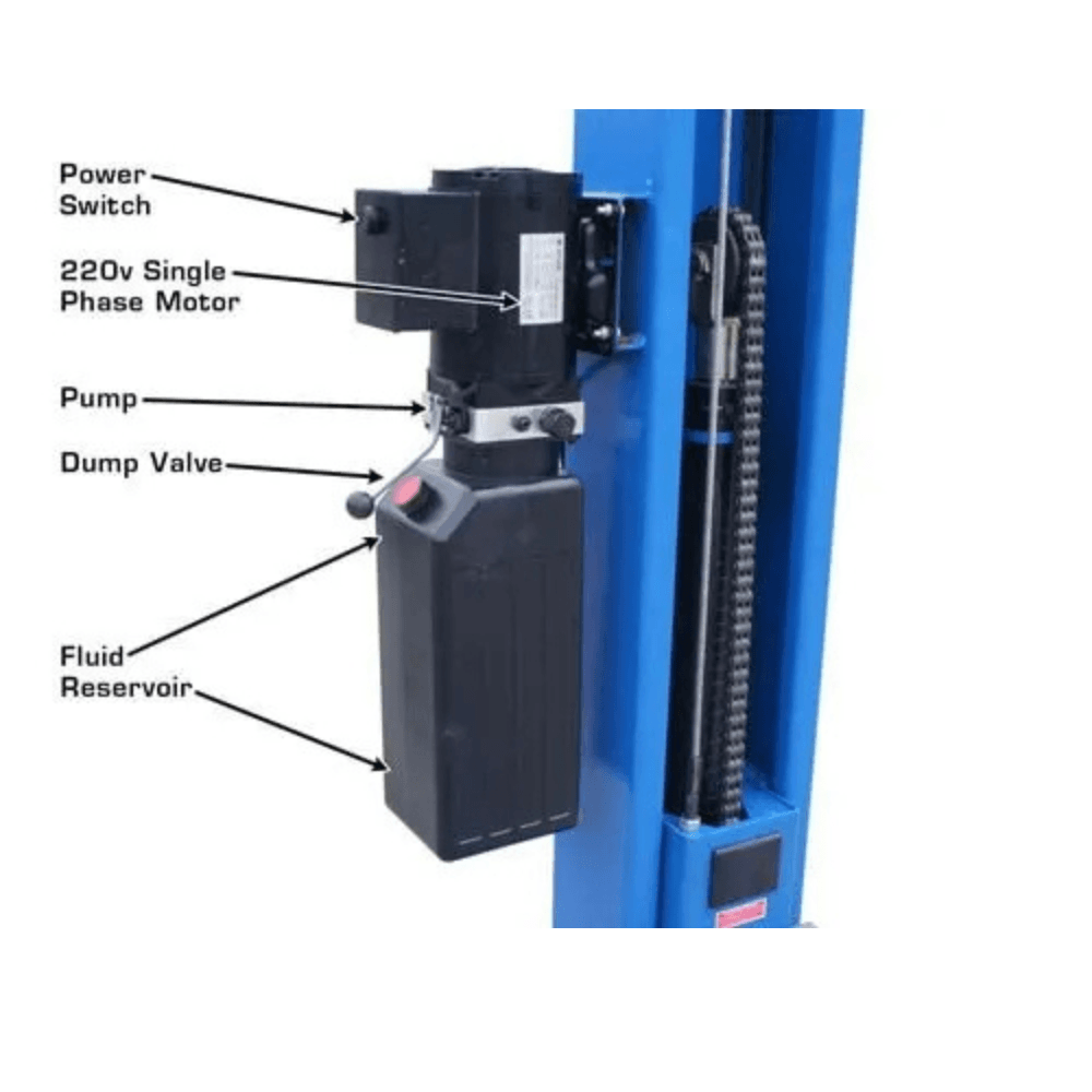 Atlas BP8000 8000 Lb. Capacity Low-Ceiling Baseplate 2-Post Car Lift - Image 5