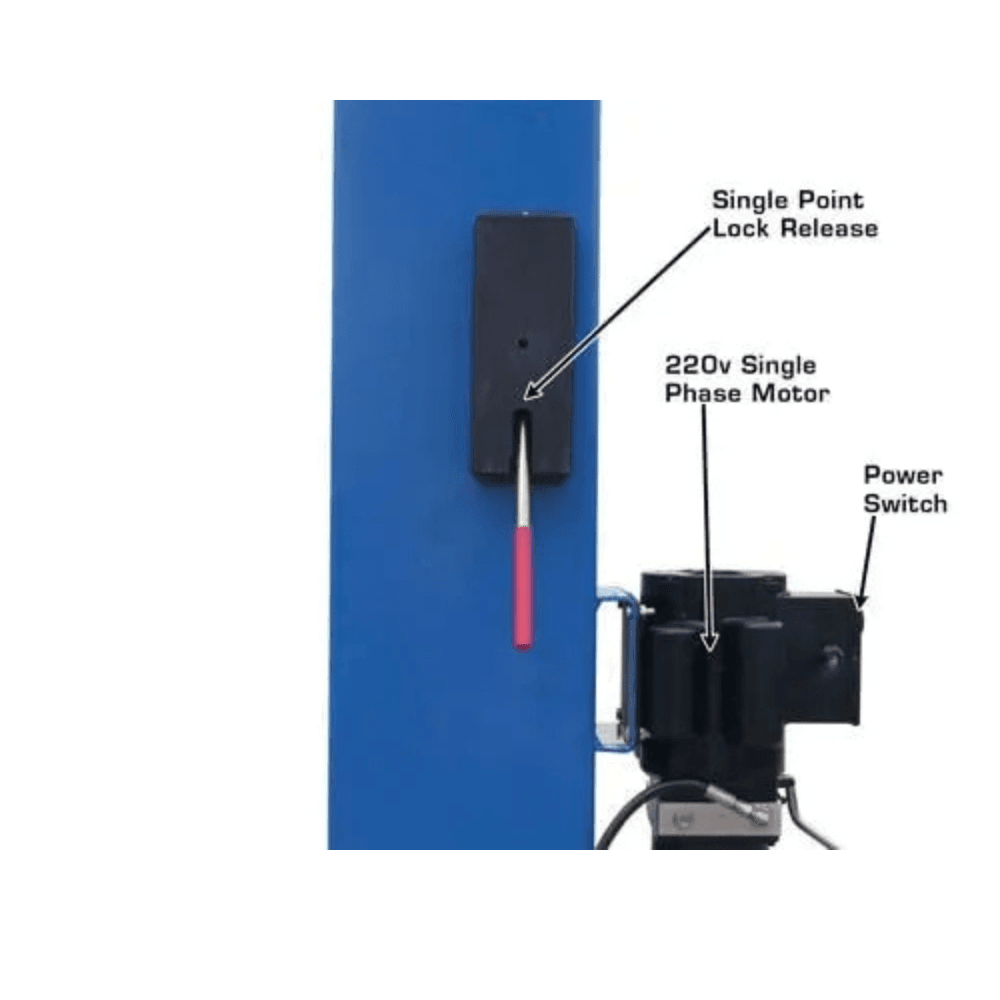 Atlas BP8000 8000 Lb. Capacity Low-Ceiling Baseplate 2-Post Car Lift - Image 7