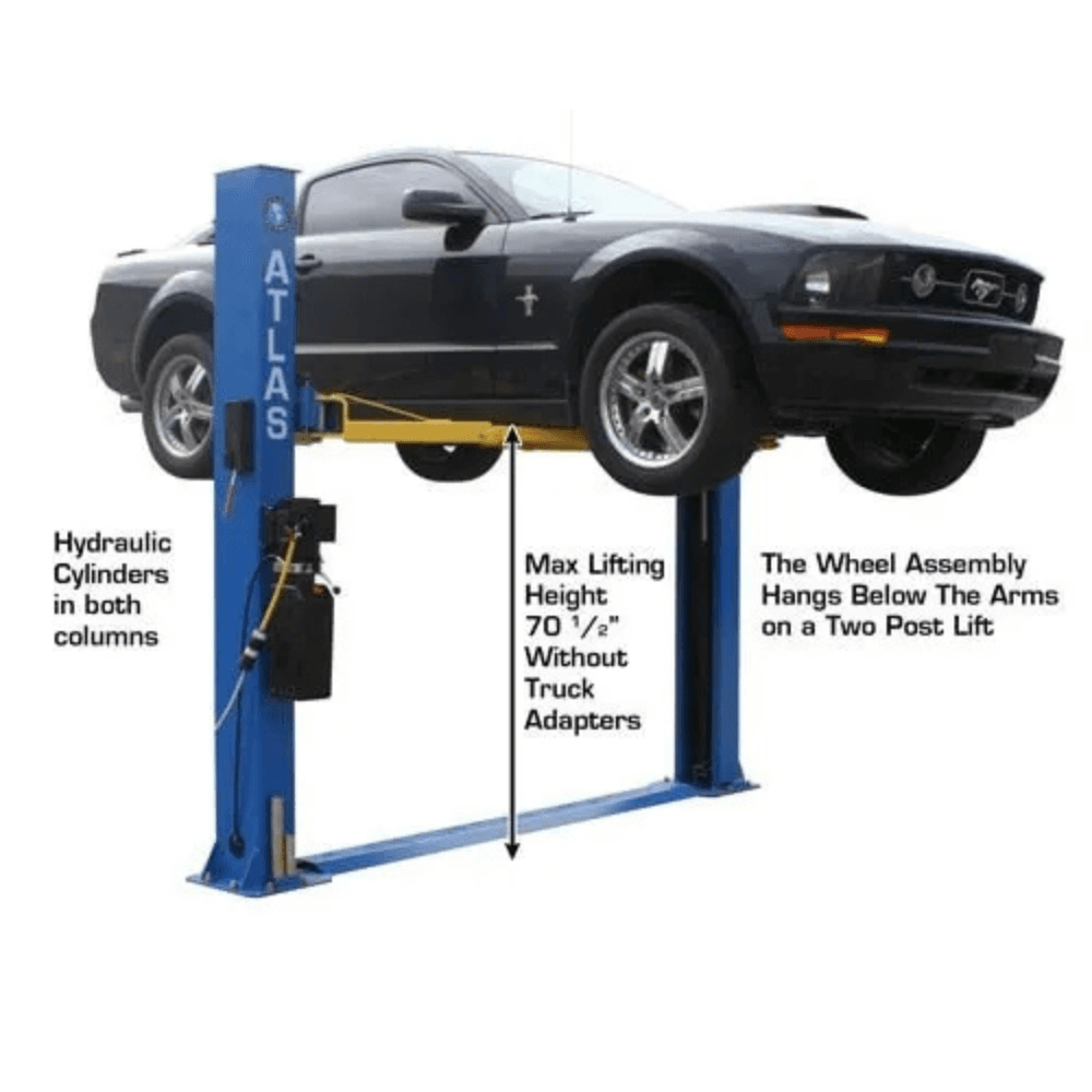 Atlas BP8000 8000 Lb. Capacity Low-Ceiling Baseplate 2-Post Car Lift - Image 8