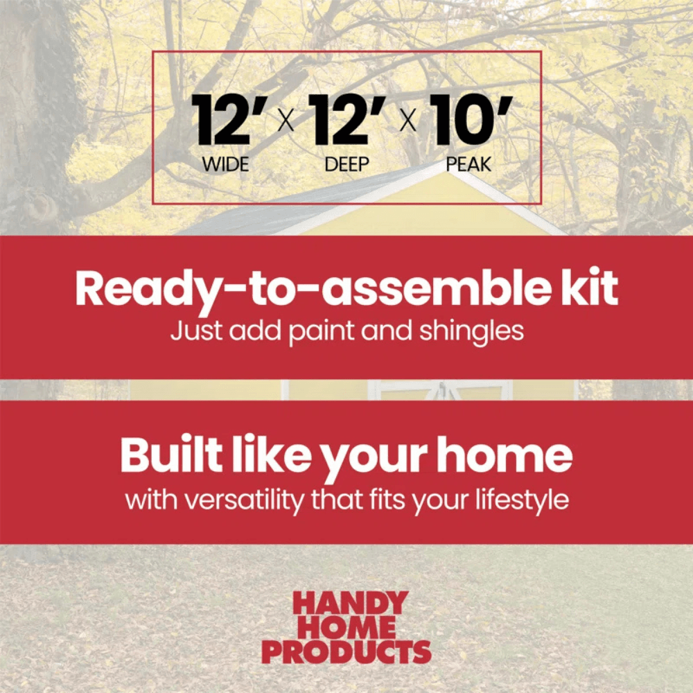 Handy Home Products Astoria 12' x 12' Wood Outdoor Storage Shed - Image 8