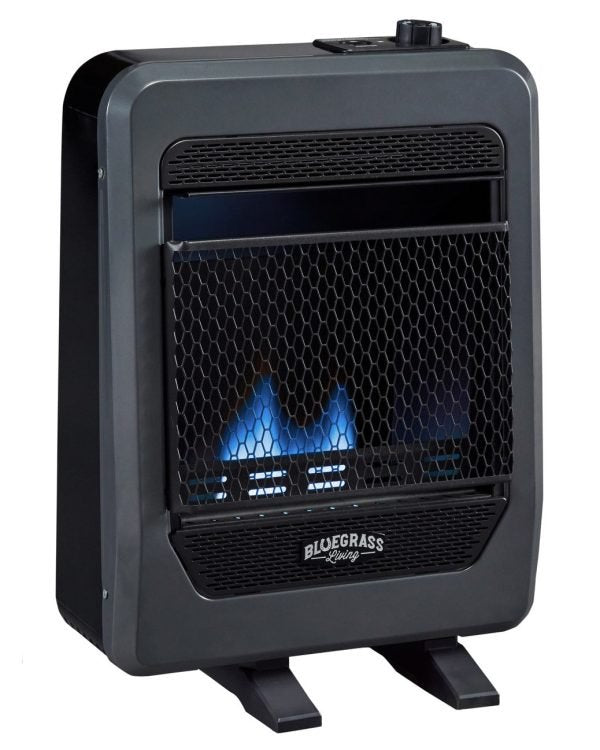 Bluegrass Living 10,000 BTU Propane Gas Ventless Blue Flame Space Heater with Base Feet B10TPB-B - Image 2