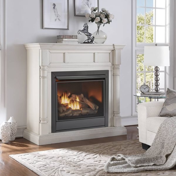 Duluth Forge 32,000 BTU Dual Fuel Ventless Gas Fireplace in Antique White - Image 8