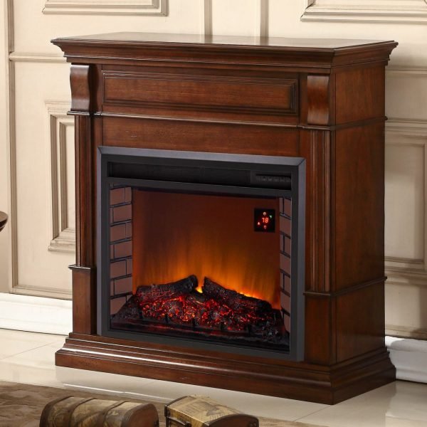 Duluth Forge Apple Spice Full Size Electric Fireplace with Wood Mantel - Image 2