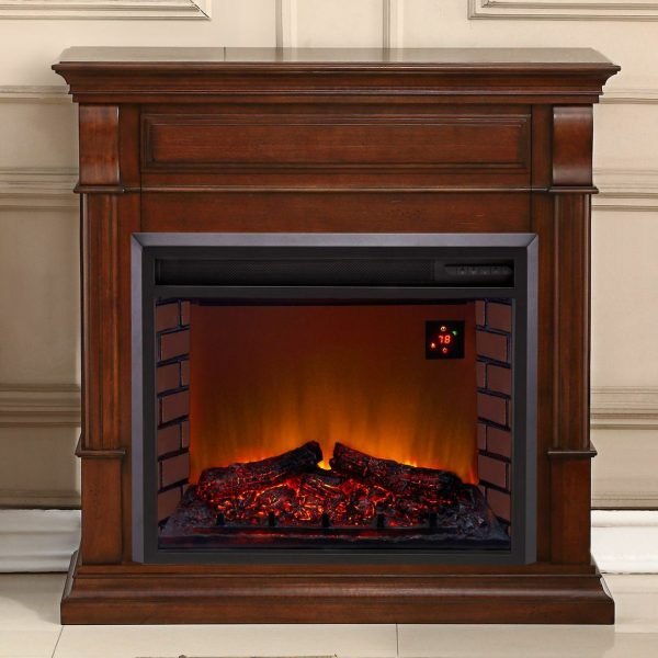 Duluth Forge Apple Spice Full Size Electric Fireplace with Wood Mantel - Image 3