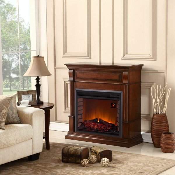 Duluth Forge Apple Spice Full Size Electric Fireplace with Wood Mantel - Image 4