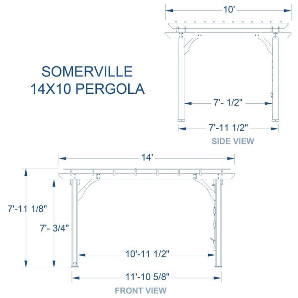 Backyard Discovery Somerville 14' x 10' Barnwood Stain Cedar Wood Pergola - Image 3