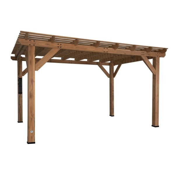 Backyard Discovery Delray 14' x 10' Cedar Wood Outdoor Patio Pergola - Image 2