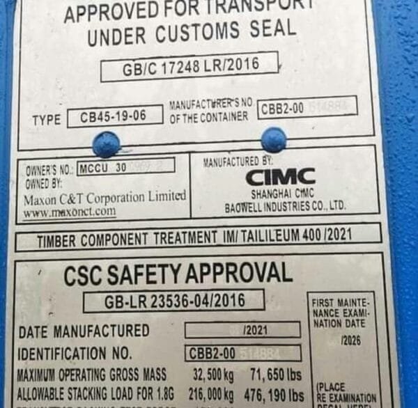 40FT Brand New Blue Cargo Container for storage - Image 3