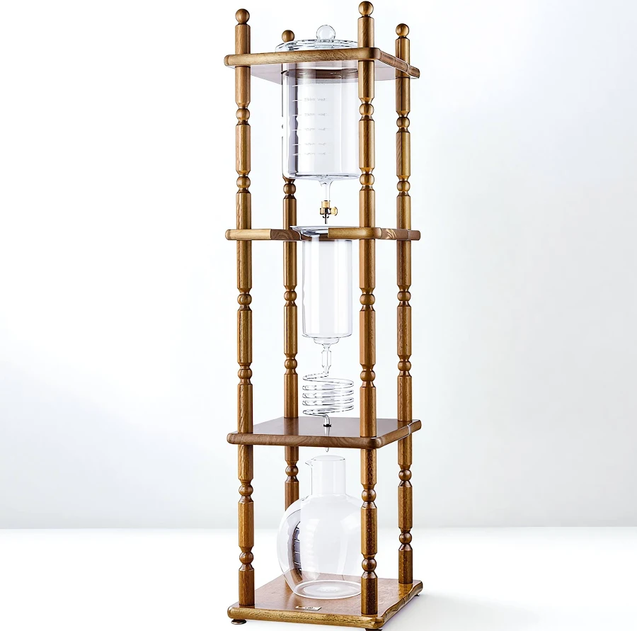 Yama 25 Cup Cold Brew Tower Curved Brown Wood Frame - Image 2